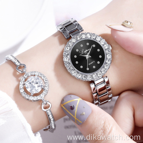 Luxury Women's Fashion Quartz Watches with Rhinestone Charm Dress Ladies Watch with Stainless Steel Casual Quartz Wristwatches